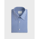 Chemise col prodigieux en popeline rayée marine