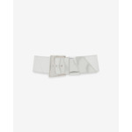 Ceinture Large En Cuir Argenté Ara Mirror