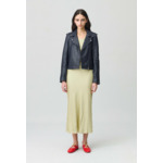 Veste cuir grainé noir