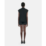 Black Tweed Sleeveless Jacket Femme