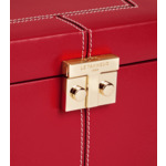 Grande boite à bijoux fermoir T en cuir