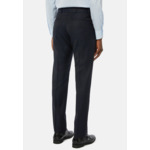 Pantalon Bleu Marine en Laine Super 130 Regular Fit