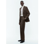 Costume ajusté en laine à chevrons