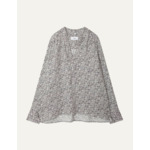 Blouse Sandra imprimé bicolore en twill noir