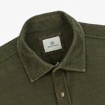 Chemise en velours vert militaire