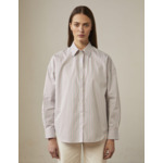 Chemise helina oversize en popeline rayée vert