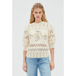 Pull maille broderies mimosa