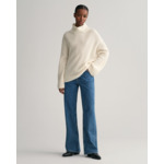 Ribbed Wool Stand Collar Sweater