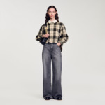 Chemise à carreaux et col bijou