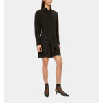 Robe Chemise Noire Courte Avec Nœud Femme