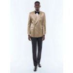 Veste de smoking croisée satinée