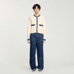 Cardigan à détails denim