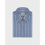 Chemise semi-ajustée rayée bleue