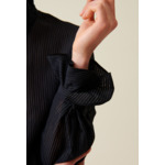 Chemise fluide col volanté rayures