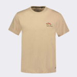 T-shirt beige broderie poisson