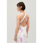 Robe longue satinée imprimée