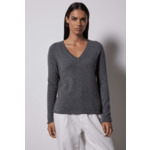 Pull col V Neva GRIS CHINE FONCE 008