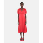 Robe Longue Avec Boutonnage Rouge Femme