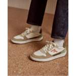 Baskets basses écrues, beiges & kaki