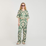 Pantalon à imprimé fleuri