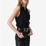 Top Drapé En Crêpe De Satin Colombe