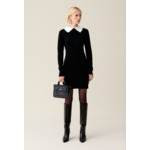 Robe maille noir col amovible