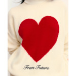 Pull Col Rond Cœur Broderie Future