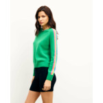 Pull Col Rond Bandes Multicolores aux Manches