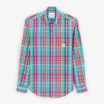 Chemise confort à carreaux vert mint