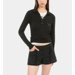 Polo Manches Longues Noir Femme