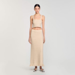 Top court en maille strassée