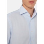 Chemise Bleu Clair En Coton Dobby Regular Fit