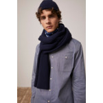 Echarpe en maille côtes anglaises uni marine