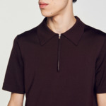 Polo en maille à col zippé