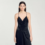 Robe longue satinée