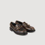 Mocassins en cuir patiné