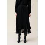 Jupe midi fluide plissée noire