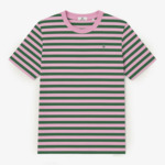 T-shirt manches courtes en coton à rayures vert sapin