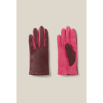 Gants bicolores cuir logo embossé