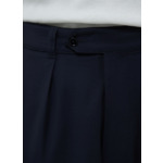 Pantalon large à pli en toile de laine