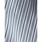 Chemise col italien en popeline rayée marine