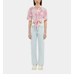 Jean Droit Bleu Clair Décoloré Femme