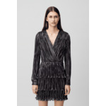 Robe argentée courte à volants