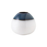 Lave Home - Petit vase en forme d’œuf, bleu et blanc, en grès