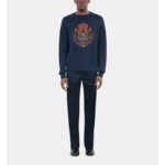 Pull En Coton Bleu Marine Homme