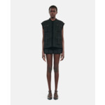 Black Tweed Sleeveless Jacket Femme