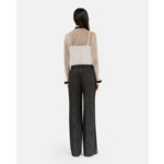 Pantalon Large Detail Bande Satin