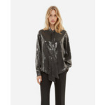 Chemise À Sequins Grise Femme