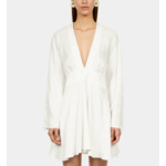 Robe Courte Blanche Jacquard Baroque Femme