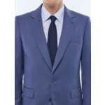 Costume ajusté en laine à chevrons